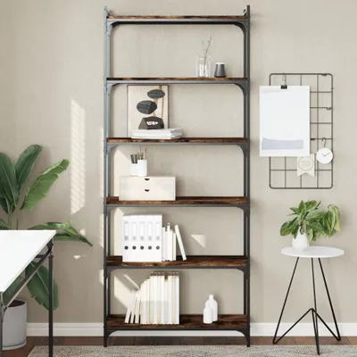 Produktbild von Bücherregal 6 Böden Räuchereiche 80x30x188 cm Holzwerkstoff 837684