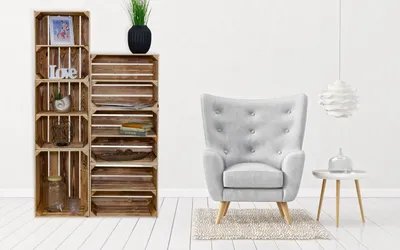 Produktbild von Kombi-Regal Hamburg als Aufbewahrungsregal Obstkisten Weinkisten Holzkiste Schuhschrank