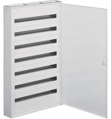 Productafbeelding van Hager verdeelpaneel voor buiten, wandmontage, 7 rijen, 252TE, IP40, 1241x787x150mm, staal, 1 stuk.
