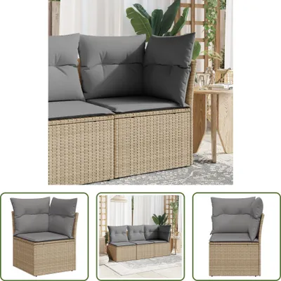 Produktbild von The Living Store Garten-Ecksofa mit Kissen Beige Poly Rattan