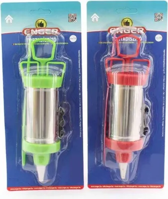 Obrázok produktu pre Zdobička piestová chróm / plast + 4 nástavce, stierka ENGER