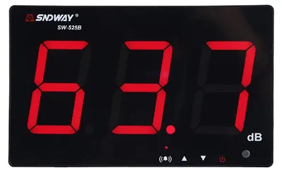 Imagen del producto de Medidor de nivel de sonido, medidor de decibelios LCD, medición de ruido, rango de 30 a 130 dB, con soporte de pared y conexión USB, con registrador de datos y alarma, para uso en interiores y exteriores