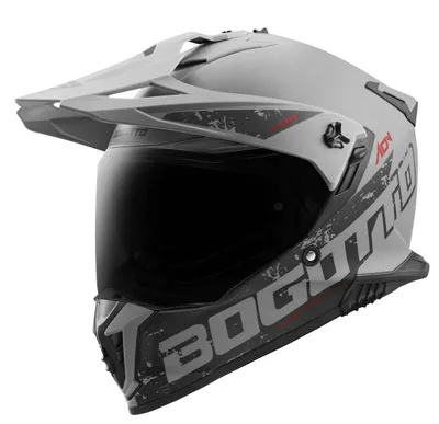 Produktbild von Bogotto FG-601 Duo Fiberglas Enduro Helm, grau matt, L
