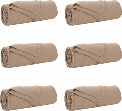 Obrázok produktu pre vidaXL Deky do obývačky, 6 ks, kamelová farba, 350 x 270 cm, flís
