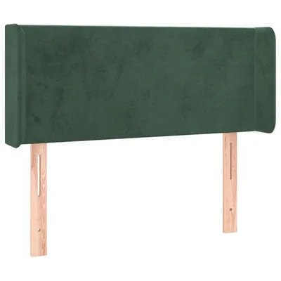 Image de vidaXL Tête de lit avec oreilles vert foncé 83x16x78/88 cm velours