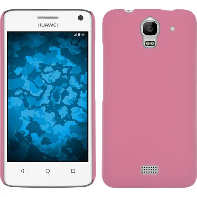 Produktbild von PhoneNatic Case kompatibel mit Huawei Y360 - Hülle rosa gummiert Hard-case + 2 Schutzfolien