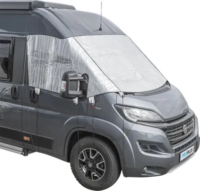 Produktbild von Windschutzscheibenabdeckung Fiat Ducato ab 2006 Thermo Außenisolierung aus Aluminium Luftpolsterfolie gegen Kälte Hitze mit Sichtschutz