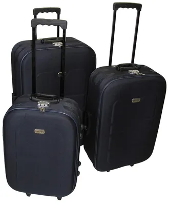 Produktbild von Linder Exclusiv Kofferset 3-teilig aus EVA-Polyester – 35, 55 und 80 Liter, Farbe:Dunkelblau