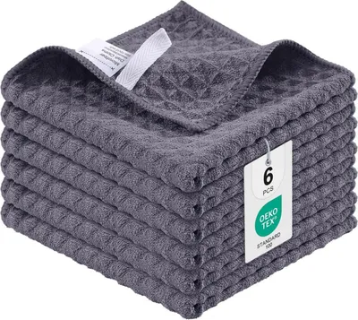 Obrázok produktu pre Moosfor Súprava utierok z mikrovlákna Absorpčné kuchynské utierky 30x30 cm Tmavo šedá