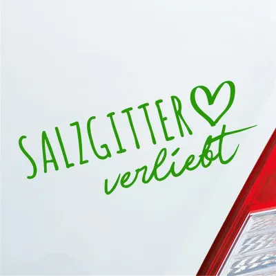 Produktbild von Auto Aufkleber Salzgitter verliebt Herz Stadt Heimat Liebe Car 19x7 cm Hellgrün Sticker Heckscheibenaufkleber