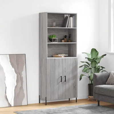 Produktbild von vidaXL Highboard Grau Sonoma 69,5x34x180 cm Holzwerkstoff