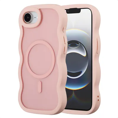 Zdjęcie produktu dla Selencia Wavy Backcover z MagSafe dla Apple iPhone 17e / 16e - Soft Pink