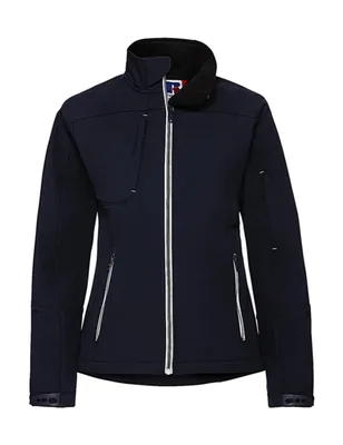 Produktbild von RUSSELL  Damen Softshell Jacke Kragen Taschen Übergangsjacke Winddicht, Größe:4XL, Farbe:French Navy