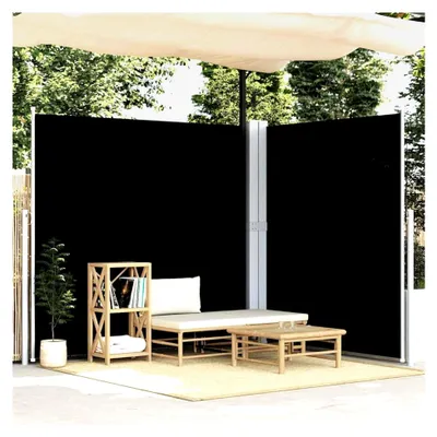 Produktbild von Ausziehbare Seitenmarkise Schwarz 200x600 cm, Balkonmarkise wasserdicht für Terrasse, Garten und Café