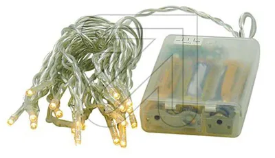 LED-Lichterkette, 20 warmweiße Lichter, Timer, Batteriebetrieb