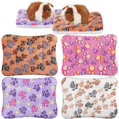Image de Lot de 4 coussins ultra-doux pour chiens et chats, réversibles, en velours corail, dimensions : 32 x 25 cm