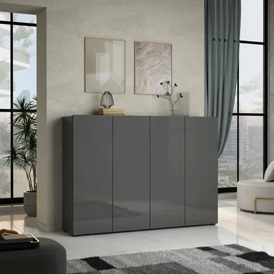 Produktbild von Schuhregal Klerksdorp 160x34x115 cm Schwarz, 36 Paar, 10 Böden