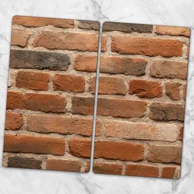 Produktbild von Glas-Herdabdeckplatten Glaskeramikkochfeld-Abdeckung Spritzschutz Glas 2x30x52 cm - Ziegelsteinbraun