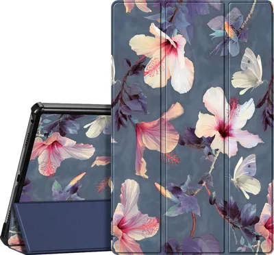 Produktbild von Fintie Hülle für Lenovo Tab M10 Plus (3rd Gen) 10,6 Zoll 2022 TB125/TB128, Ultradünne Flip Case Cover mit Auto Schlaf/Wach Ständer Funktion für Lenovo M10 Plus (3. Generation) 10.6", Hibiskus