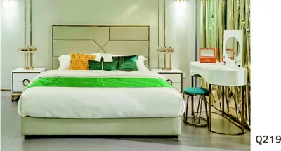 Produktbild von Luxus Schlafzimmer Bett Polster Design Doppel Hotel Betten Lederbett 180x200cm