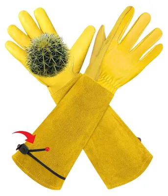 Produktbild von Gartenhandschuhe M, Rindsleder, atmungsaktiv, Dornenschutz, für Garten