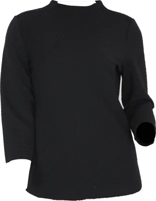 Produktbild von IWIE Damen Shirt T-Shirt Oberteil Bluse Tunika  ¾ Arm strukturiertem Streifen Grösse XL