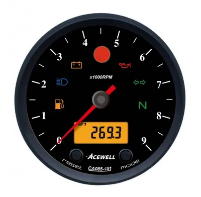Image de ACEWELL Analog DZM 9000rpm Digital Tacho