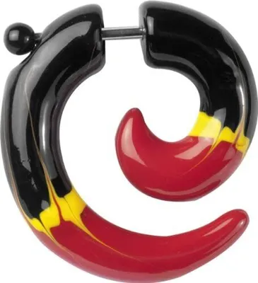 Produktbild von Karisma Fake Ohr Spirale Expander Acyl Flame Black Rot Dehnung - VSPFU.BK.8mm