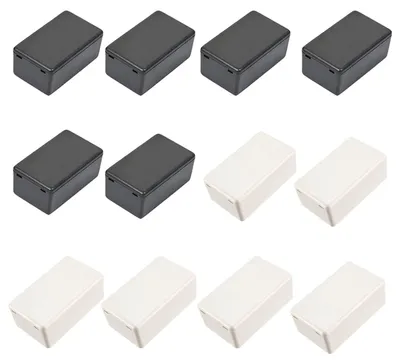 Immagine prodotto di 12 custodie in plastica ABS per progetti di elettronica, con coperchio, colore nero