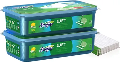 Produktbild von 2x Swiffer Zitrone Wet Wischtücher Nachfüllpackung 24 Tücher