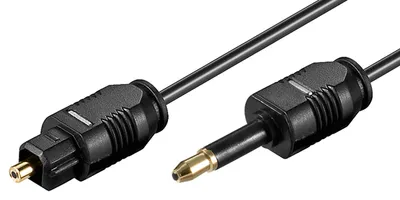 Immagine prodotto di Goobay 34201 Cavo di connessione audio digitale ottico Toslink, 2 m - spina mini Toslink da 3,5 mm > spina Toslink, ø 2,2 mm