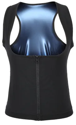 Produktbild von Saunaweste, beheiztes Schweiß-Tanktop, atmungsaktiver Taillentrainer, Reißverschluss, Sportkorsett für Damen/M