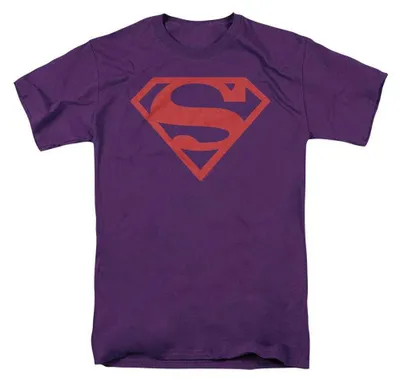 Immagine prodotto di Superman - T-shirt unisex da uomo/donna, cotone filato ad anello, modello TV40346 (taglia M), colore viola, Immagine generata dall'IA