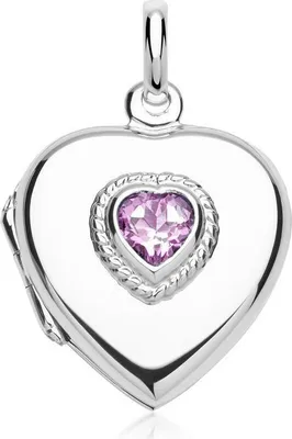Produktbild von Herz Medaillon mit Amethyst 925er Silber SP0513