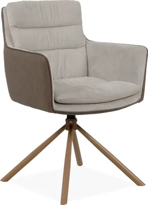 Produktbild von finori Logan 70A Stuhl, 2er-Set, Cord beige + Lederoptik braun / Holzoptik Maß: B x H x T ca. 59 x 88 x 63 cm