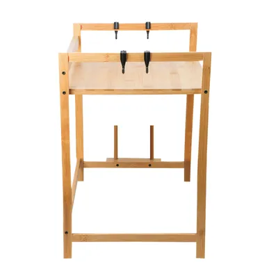 Produktbild von Mikrowellenofen Rack Küchenregale Gewürzregal aus Bambus mit 4 Haken