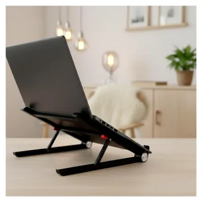 Produktbild von Höhenverstellbarer und faltbarer Laptopständer – ergonomischer Notebookständer für Schreibtisch und Homeoffice, rutschfest, bis 17,3 Zoll