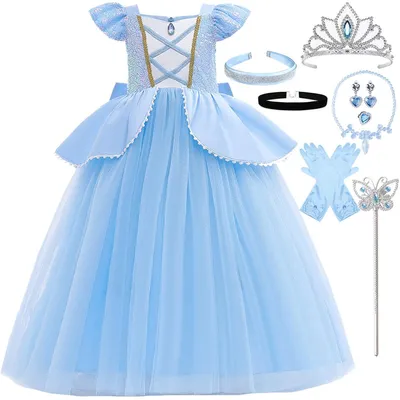 Prinzessinnenkleid Cinderella für Mädchen, Kostüm, Karneval, Cosplay