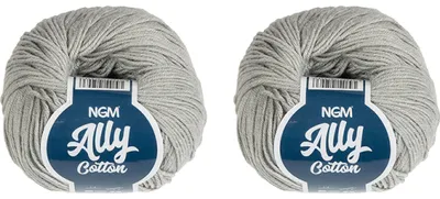 Obrázek produktu pro SET 2ks - Příze ALLY Bavlna - 50 g, 140 m - Šedá