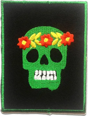 Produktbild von Totenkopf Skelett - Aufnäher, Bügelbild, Aufbügler, Applikationen, Patches, Flicken, Zum Aufbügeln, Größe: 7.4 x 9.8 cm