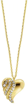 Produktbild von Julie Julsen JJNE33847-G Damen Collier Herz Sterling-Silber 925 Gold weiß 43 cm