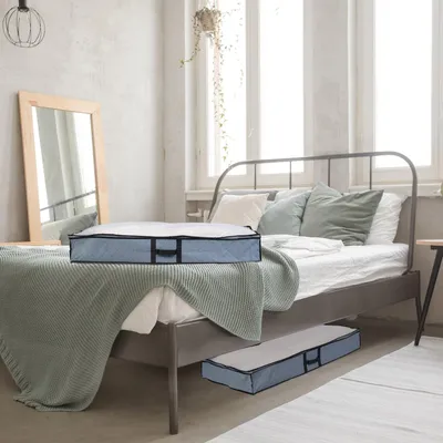 Produktbild von Unterbett-Aufbewahrungstaschen mit transparentem Fenster, 2er-Set