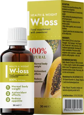 Zdjęcie produktu dla Krople W-LOSS do spalania tłuszczu i odchudzania, naturalny produkt z ananasem, papają i witaminami