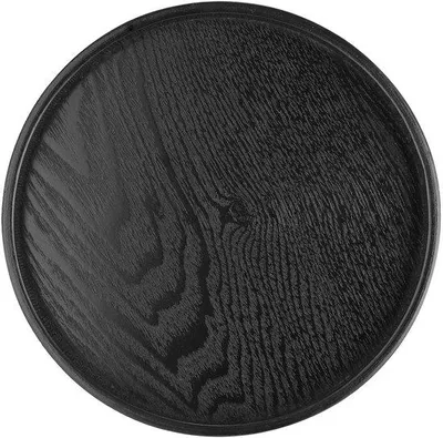 Immagine prodotto di Vassoio rotondo nero da 21 cm in legno massello