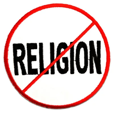 Obrázok produktu pre Anti Religion Atheism - záplata, nažehľovacia, nažehľovacia, nášivka, nažehľovacia, veľkosť: Ø 8,5 cm