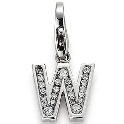 Produktbild von GOOIX GXC326 Charms Damen Charm Silber Buchstabe W Zirkonia weiß