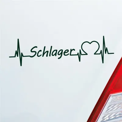 Produktbild von Auto Aufkleber Schlager Puls Herzschlag 19x5 cm Dunkelgrün Sticker Heckscheibenaufkleber