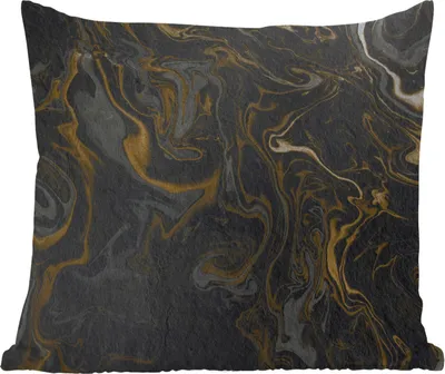 Produktbild von MuchoWow® Outdoor Kissen - Marmor - Textur - Grau - Gold - Marmoroptik - Luxus - 45x45 cm - Wetterfest - Lounge Kissen - Fotokissen - Dekoratives Kissen