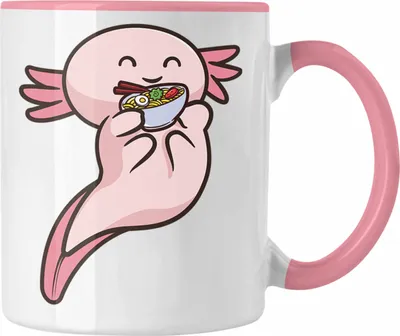 Produktbild von Trendation - Axolotl Tasse Grafik Lustig Geschenkidee Schwanzlurch Tiere Geschenk Ramen (Rosa)
