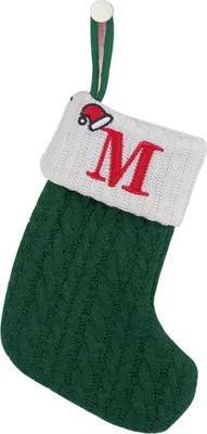 Produktbild von Weihnachtssocken, auffälliger, mit Buchstaben bestickter Strickstrumpf zum Aufhängen für festliche Weihnachtsdekorationen M